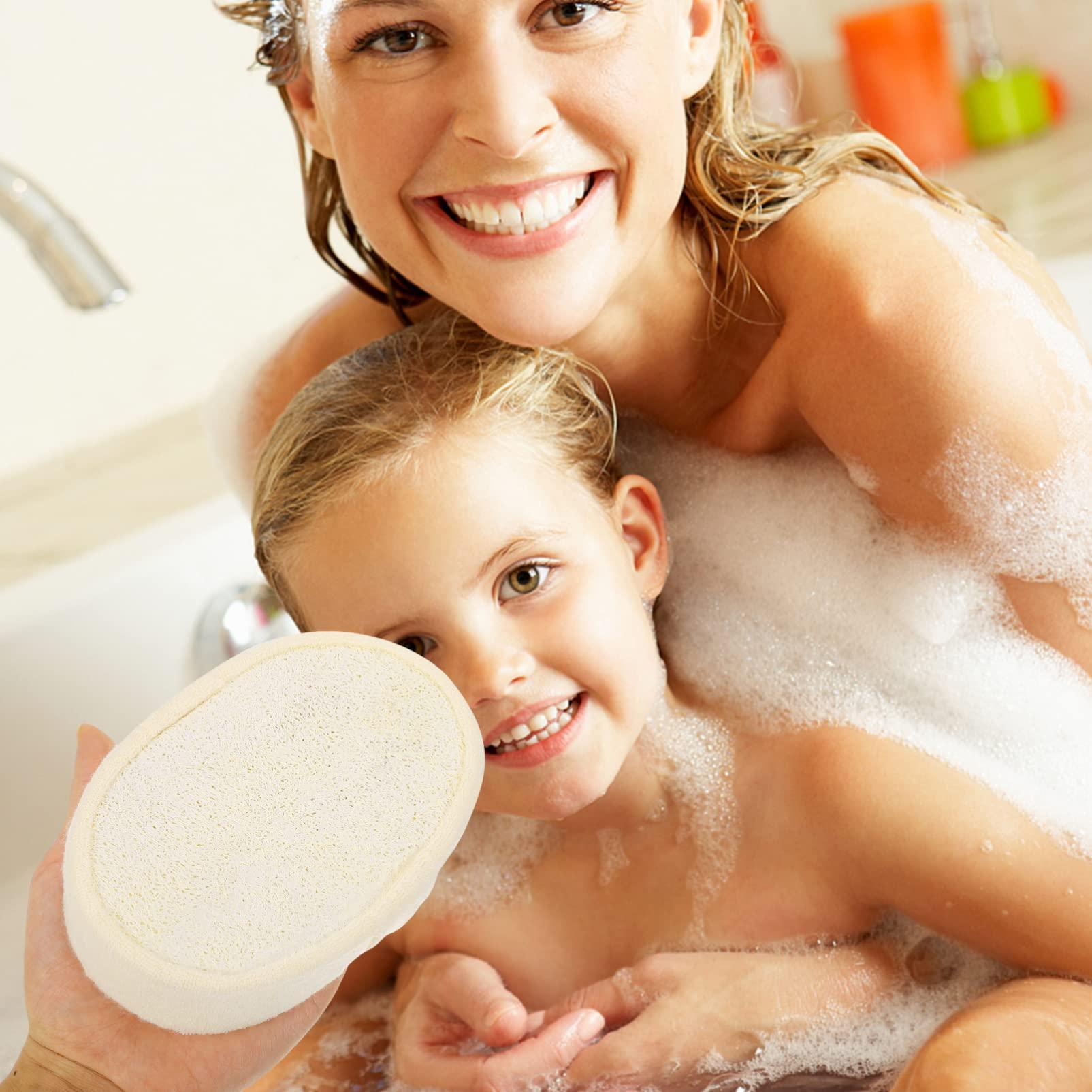 Angoily Angoily 9 Pcs Loofah Bath Towel Exfoliating Scrub Pads Bath Loofah Sponges for Shower Washcloth Soap Grout Animal Dove Body Wash Net Sand Dishwashing Beige Cotton