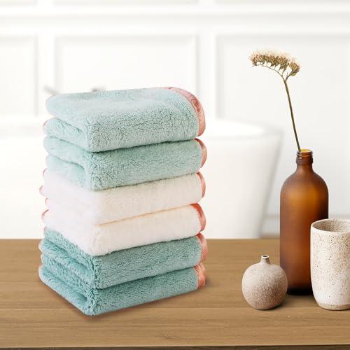 PHOGARY PHOGARY Microfiber Makeup Remover Cloth, 6 Pack Reusable Makeup Eraser Cloth for Face, Microfibre Erase Your Face Washcloths, Make up Cloth Remover Towel - Gentle on Skin (8 x 8in, Green)