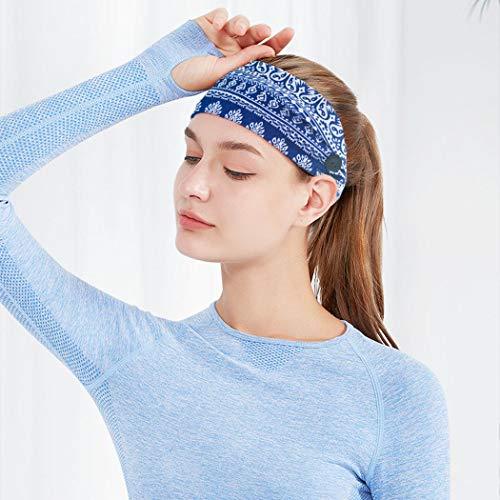 Bohend Bohend Boho Button Headband Wide Stretchy Daily Use Knotted Headwear Sport Athletic Yoga Gym Hair Accessories for Women and Girls(3pcs) (D)