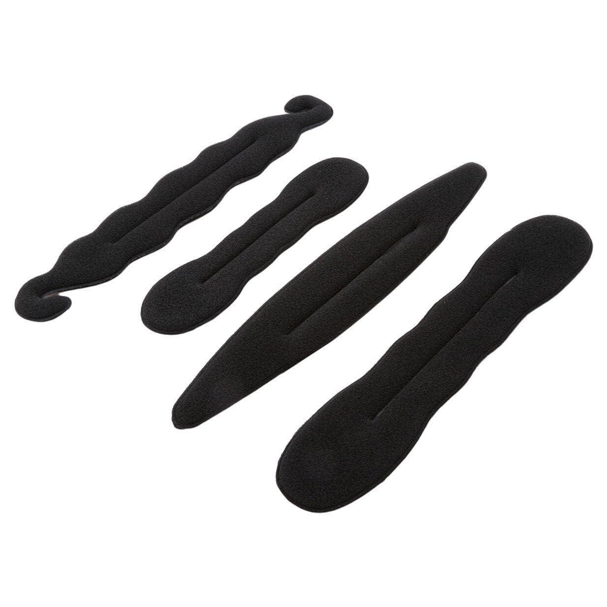 JJLFresheners 4Pcs Black Hair Bun Maker Magic Hair Styler Set Hair Styling Sponge New Released Elastics and Ties Hair Accessories
