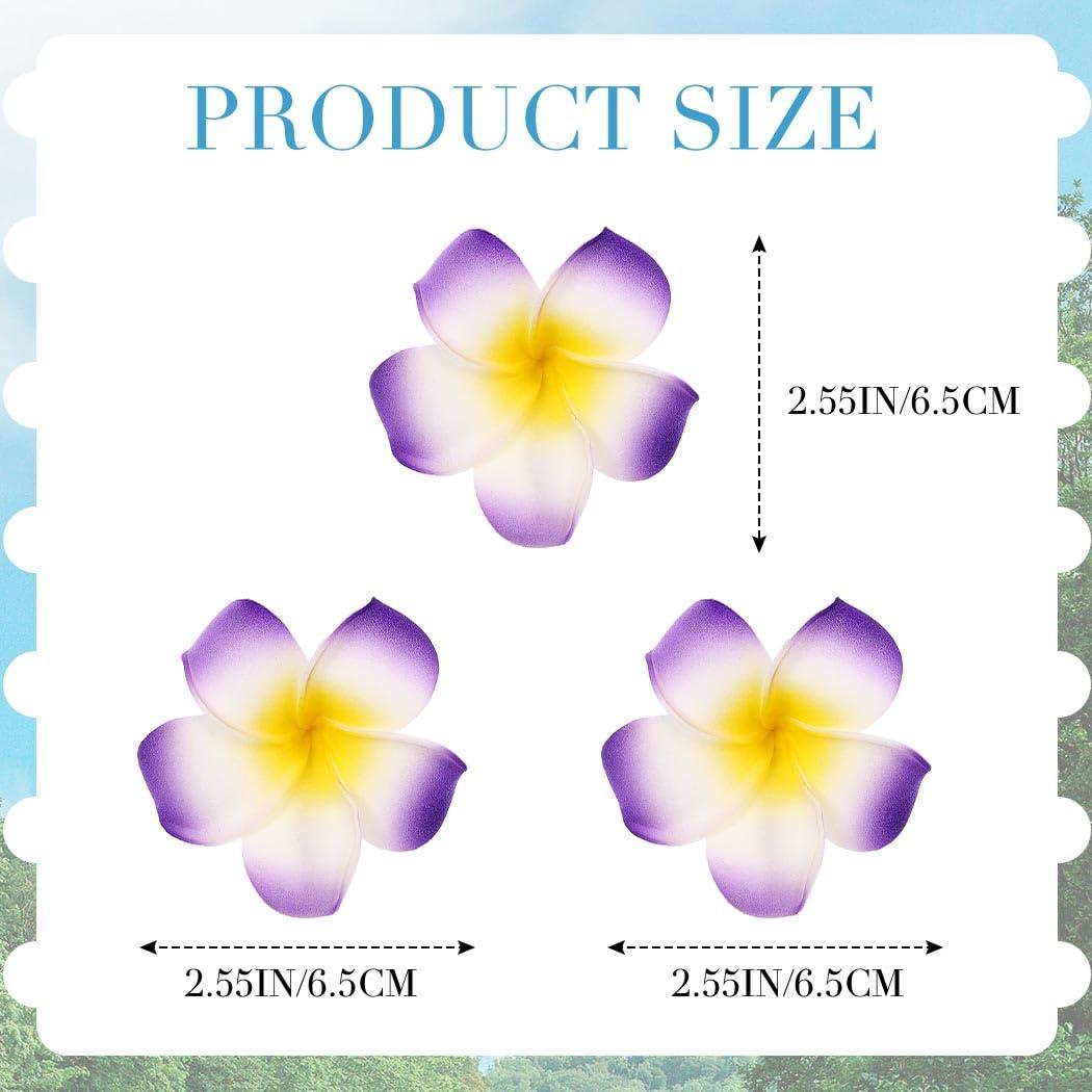 JEWEKY Jeweky Hawaiian Hair Clip Plumeria Hairclip 3pcs Beach Flower Hair Accessory for Women and Girls (Purple)