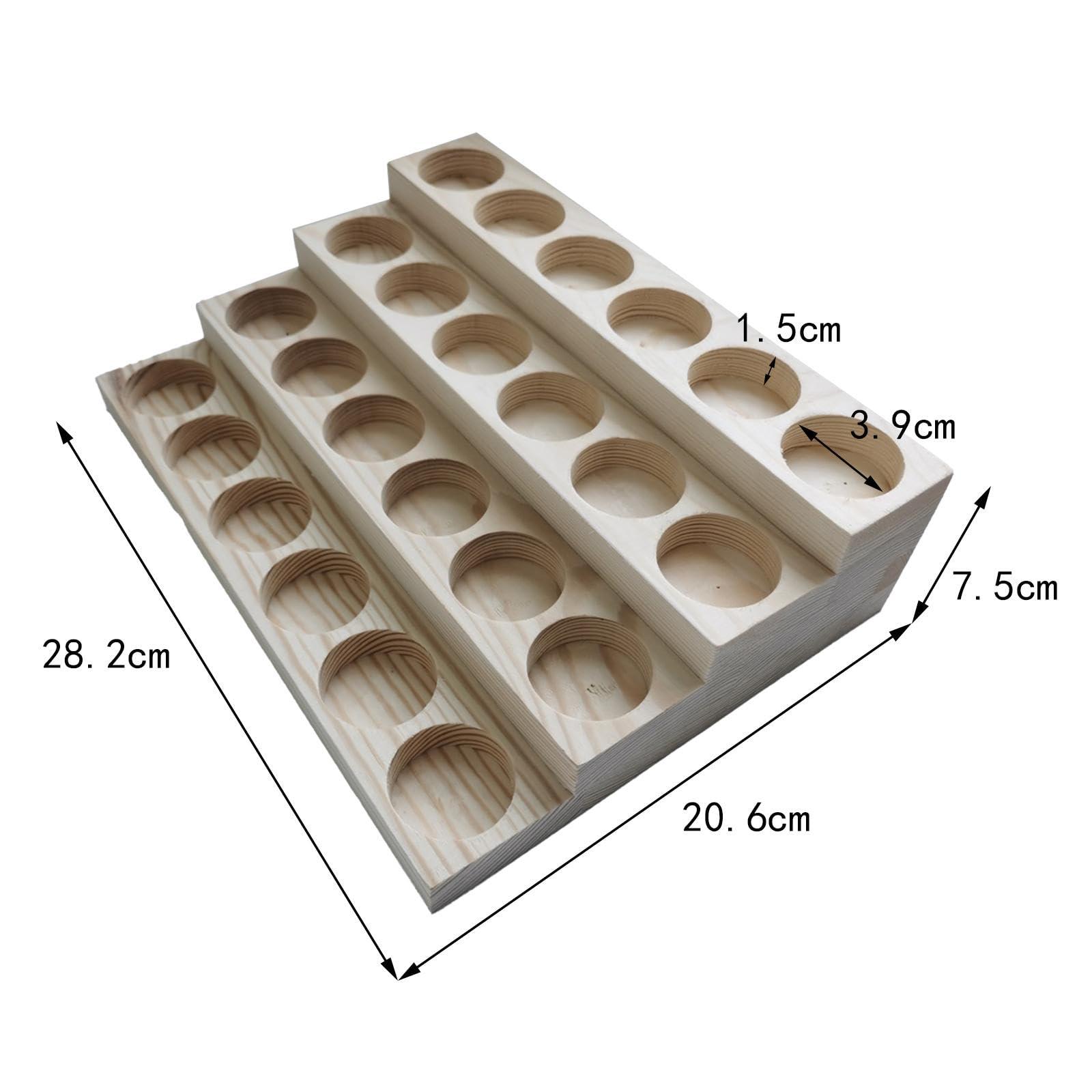 Amagogo Amagogo Essential Oil Display Stand Multi Layer Wooden 24 Slots Display Shelves Organizer Essential Oil Holders Cosmetic Storage Rack