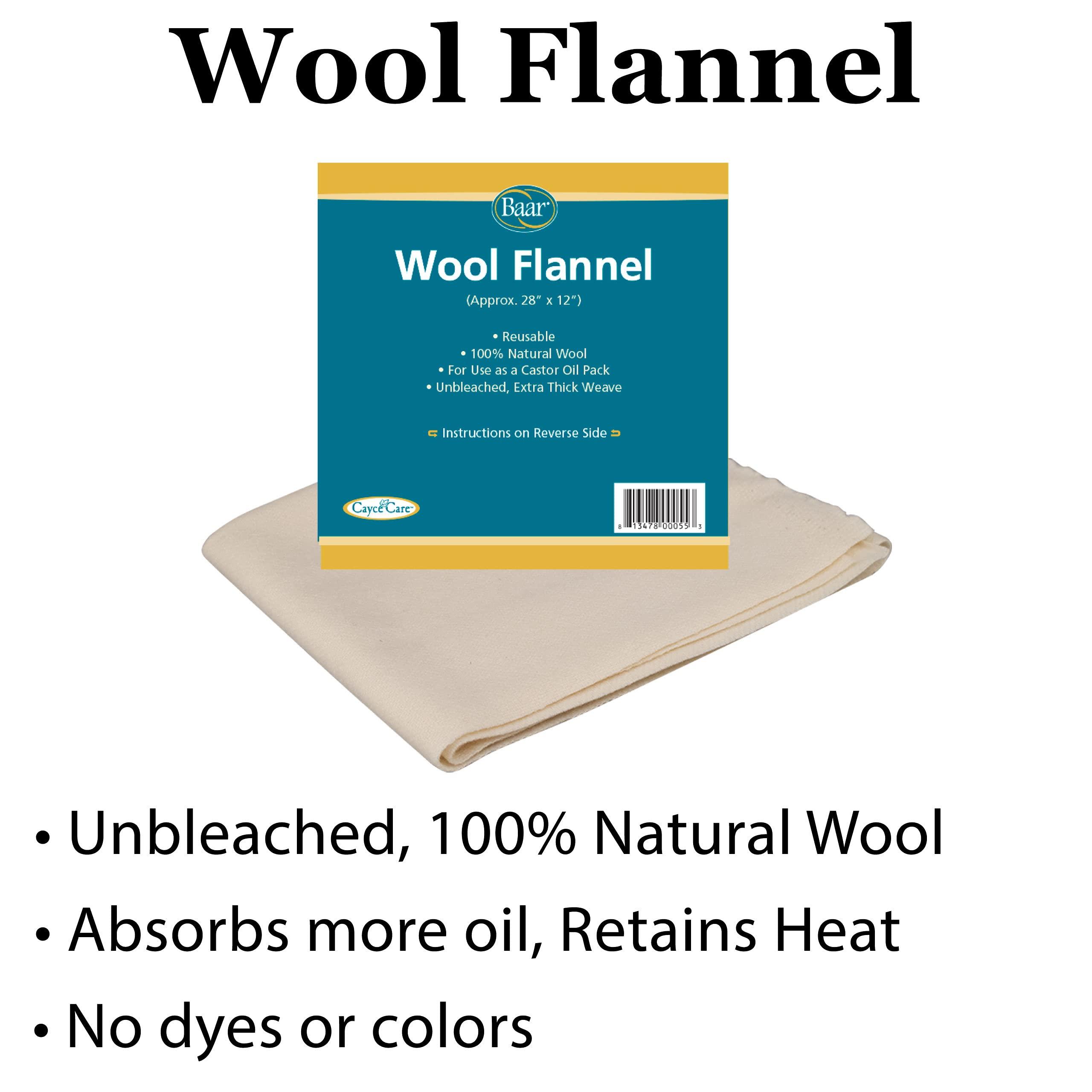 Baar Baar Castor Oil Packs Kit: Heating Pad with Auto Shut Off; Cold Pressed, Cold Processed, Hexane Free, Palma Christi Castor Oil; Reusable, Unbleached Wool Flannel Cloth; & Disposable Castor Oil Packs