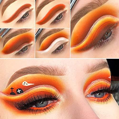 ecofavor Orange Yellow Eyeshadow Palette, DE’LANCI Pro Matte Shimmer Metallic 12 Shades, Subtle Fall Sunset Natural Tones Eyes Shadows Makeup Pallet, High Pigmented Waterproof Small and Cute Makeup Pallet