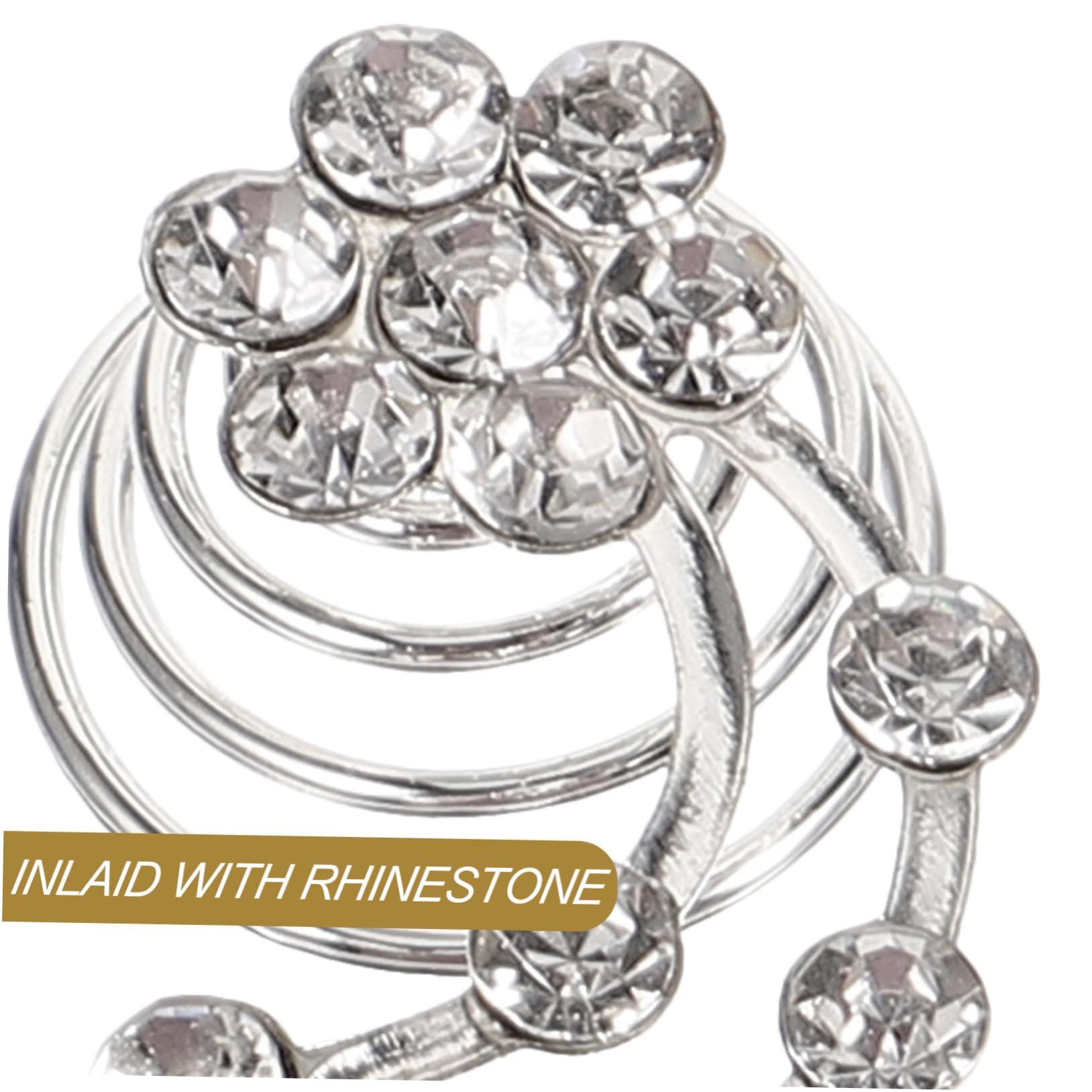 VINTORKY VINTORKY Elegant Prom Hair Accessories 12pcs Silver Spiral Hair Clips Bridal Hair Clip for Women Rhinestone Hair Jewelry Hair Jewels for Women