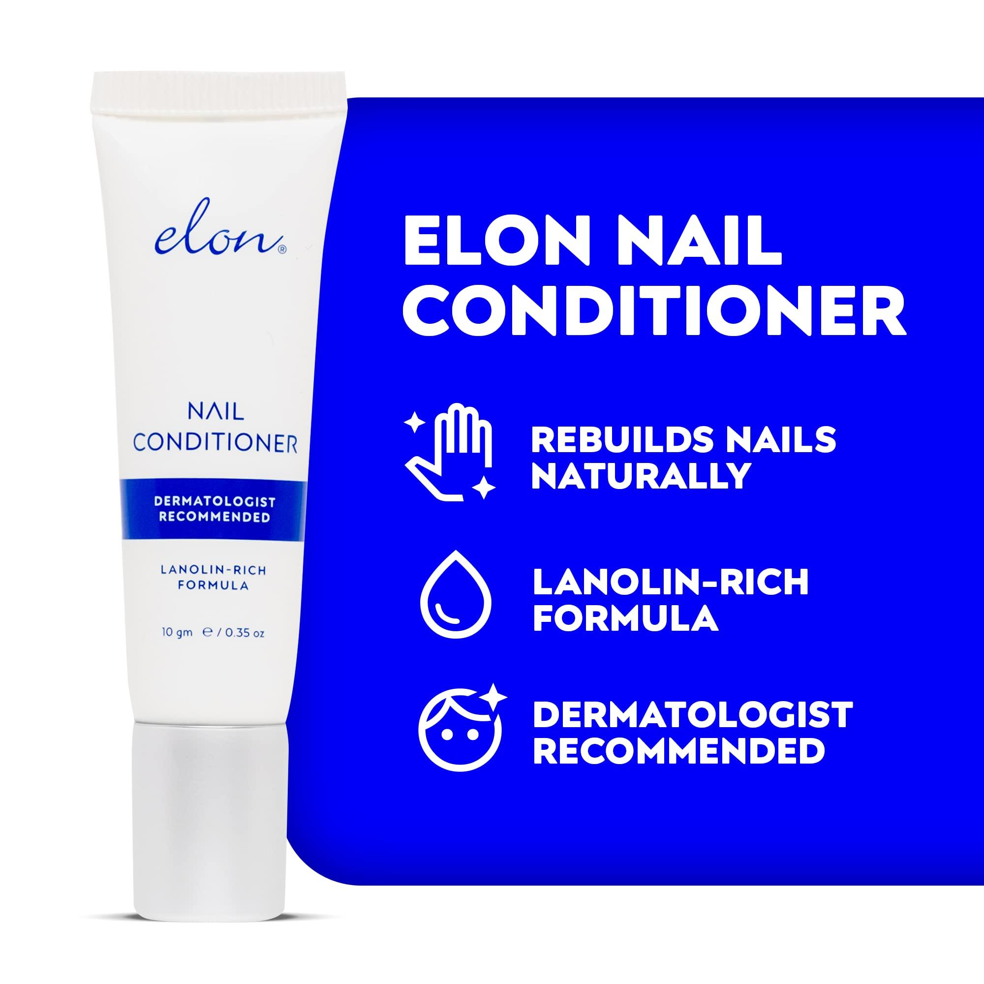 Elon Elon Lanolin-Rich Nail Conditioner, Strengthens Nails & Protects Cuticles, Recommended by Dermatologists & Podiatrists (10g tube)