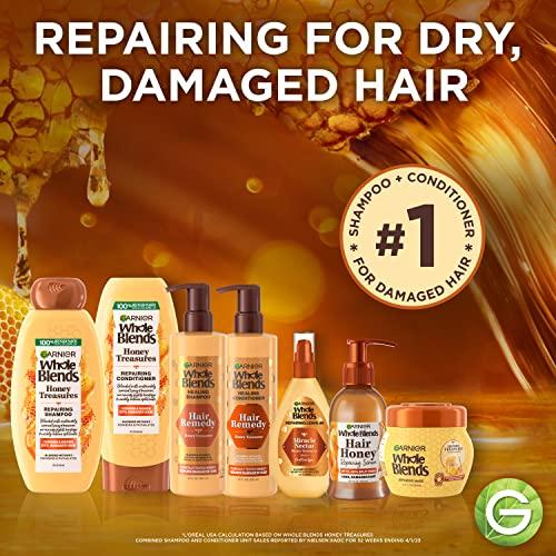 Garnier Garnier Whole Blends Honey Treasures Repairing Shampoo, for Dry, Damaged Hair, 22 Fl Oz, 2 Count (Packaging May Vary)