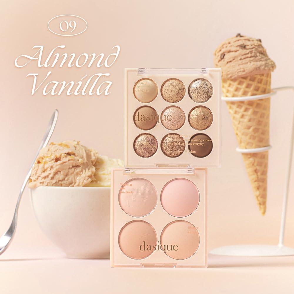 dasique Dasique Blending Mood Cheek (09 Almond Vanilla) | 4 Blendable Shades in Lightweight Smooth Powder | Vegan | Blush