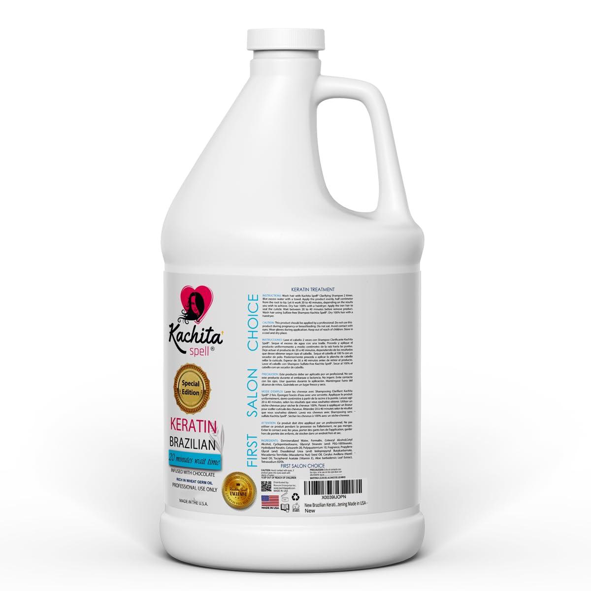 Kachita Spell New Brazilian Keratin Chocolate Treatment Kachita Spell 128 floz 1 Gal - Hair Straightening Made in USA