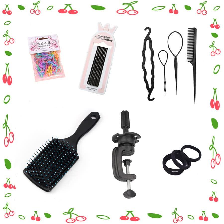 YANZIJF Mannequin Head Human Hair 16\", Manikin Head with 100% Human Hair,Cosmetology Mannequin Head practice kit Doll head hair styling,for Braiding Hairdresser Practice Styling (16inch)