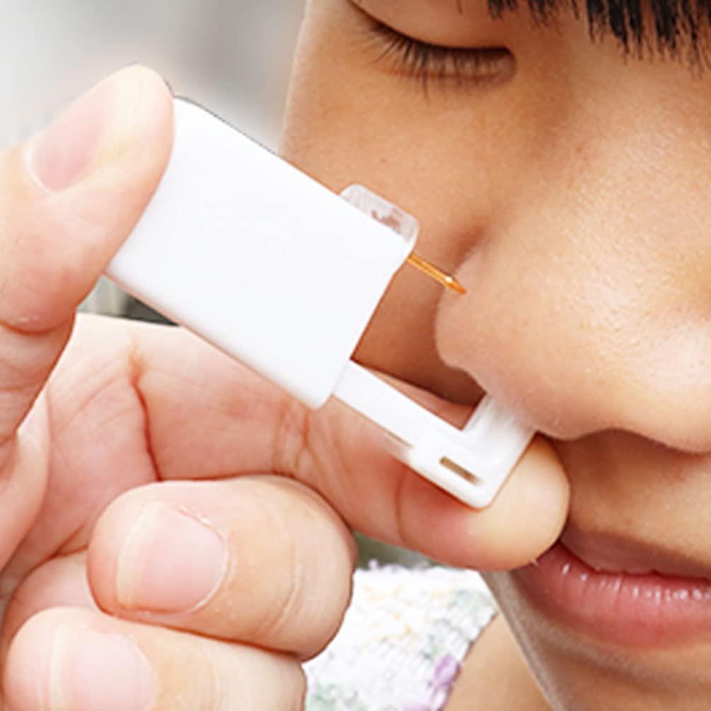 SLVIEKAE Nose Piercing Kit, Nose Pierce Kit Nose Piercing Gun Self Nose Piercing Gun Kit Nose Piercing Gun Kit Tool (Gold)