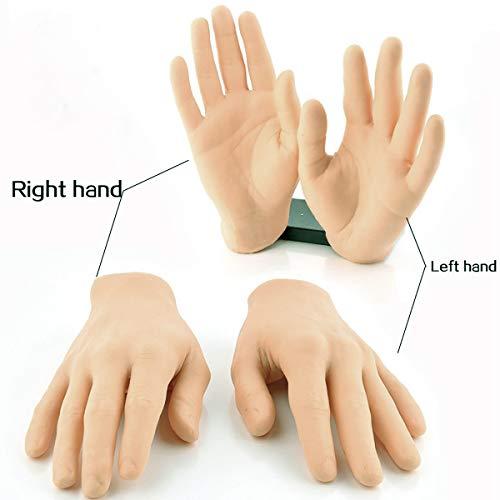 Yuelong Tattoo Practice Fake Hand - Yuelong Silicone Left Palm Tattoo Practice Hand Fake Skin Tattoo Hand Practice Skin Dummy Fake Tattoo Skin for Tattoo Artists and Beginners Tattoo Supplies (Left)