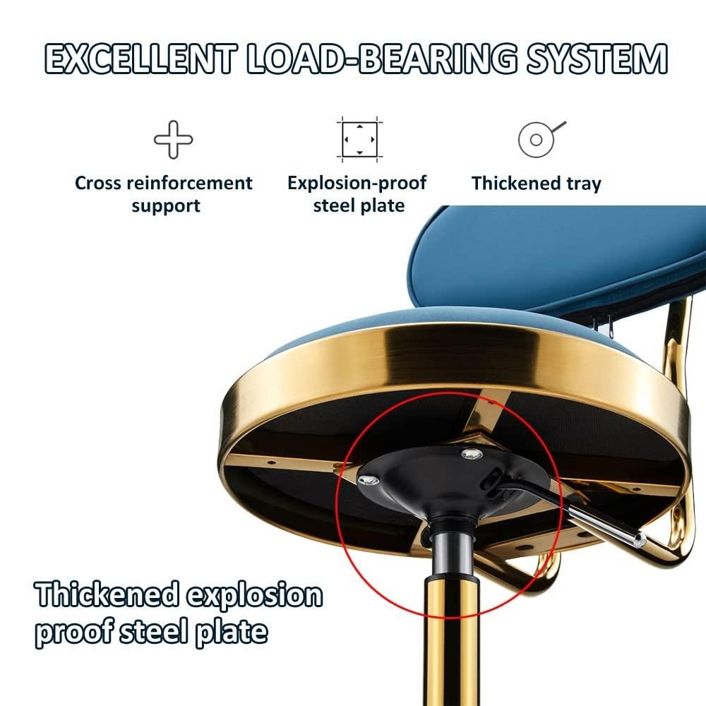 DYCIN Rolling Stools with Wheels Heavy Duty Set of 2 Bar Stool Barber Stool Height Adjustable Rolling Swivel Stool Chair for Salon, Factory, Shop Bar Salon Clinic (Color : R)