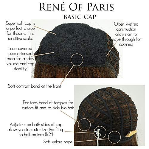 Rene of Paris & Maxwigs Nakia Wig Color Caramel Brown - Rene of Paris Wigs 13" Long Layered Wavy Soft Facial Lines Synthetic Fiber Basic Average Cap Hi-Fashion Collection Piece-y Bangs Bundle MaxWigs Hairloss Booklet