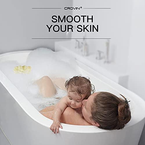 CROVIN CROVIN Ice Cream Bath Sponge Pouf (Set of 3)-Creamy White Soft Mesh Puff Exfoliating Shower Sponge Ball Body Scrubber For Adults, Children