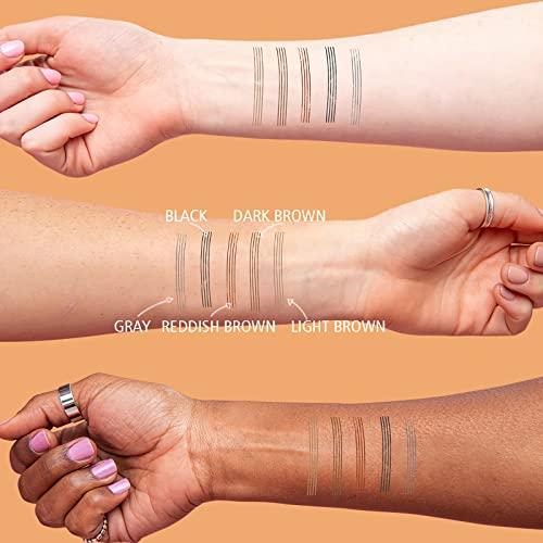 OETUIOW Eyebrow Pencil Eyebrow Microblading Pen - Eye Makeup Eyebrow Pen Micro 4 Point Brow Pen Lift & Snatch Eyebrow Microblading Pen Long-Lasting Waterproof Natural Eyebrow Hair (Black)