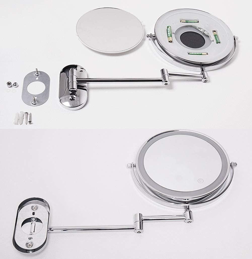 IJPDXOLBQ IJPDXOLBQ Makeup Mirror Wall Mount Led Lighted 10X Magnifying Cosmetic Mirror 360&Deg Swivel Extendable Two Sided Vanity Mirror,Powered by 4 X AAA Batteries 8 inch