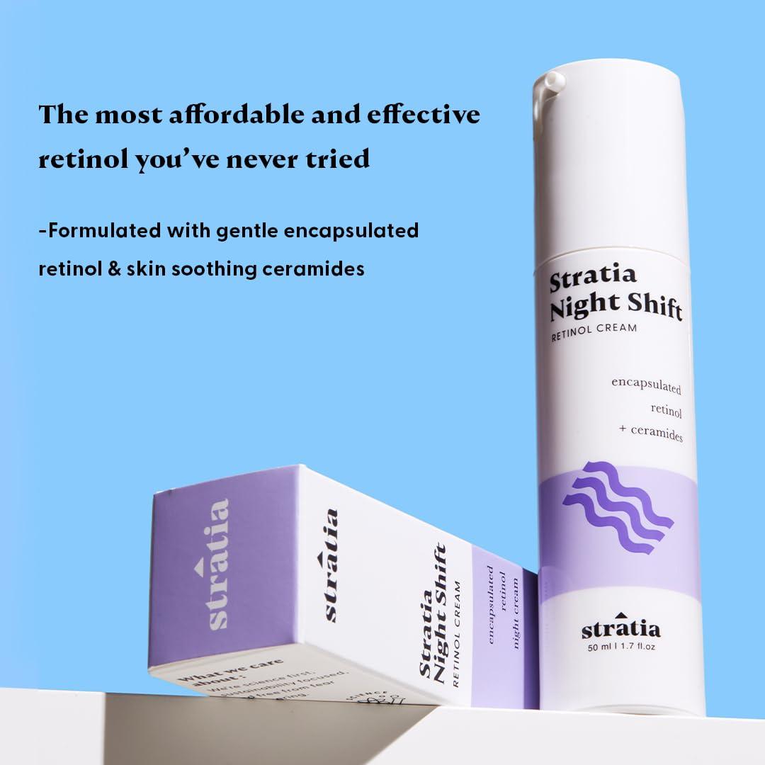 Stratia Stratia Night Shift | Age-Defying Night Cream with Encapsulated Retinol | Formulated for All Skin Types | 1.7 Fl Oz