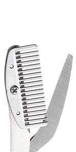 Seki EDGE Seki Edge Eyebrow Scissors Comb (SS-605) - Stainless Steel Eyebrow Trimmer Scissor Comb for Trimming Eye Brows, Beards, & Mustaches - for Men & Women - Made in Japan