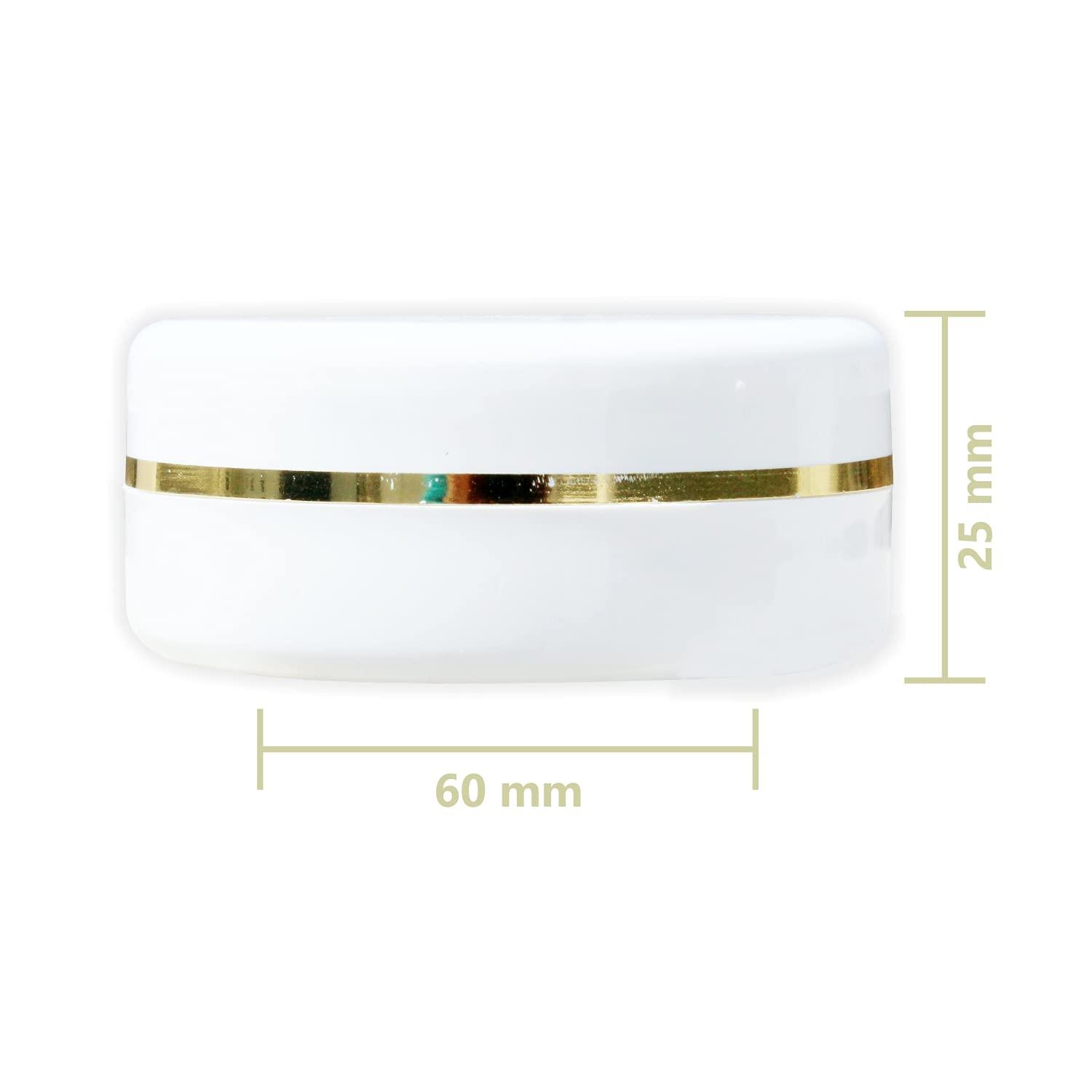 MYOC MYOC White Plastic Jar with Dome Lid 50gm (1.7 Oz) Refillable Make-up Cosmetic Jars Empty Face Cream Eye Shadow Lip Balm Lotion Storage Container Pot Case (Pack of 6)