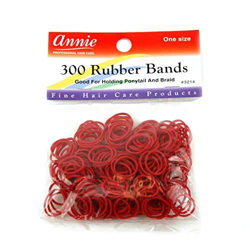 Annie ANNIE 300 RUBBER BANDS WHITE ASSORTED SIZE #3148 ELASTIC HAIR TIE