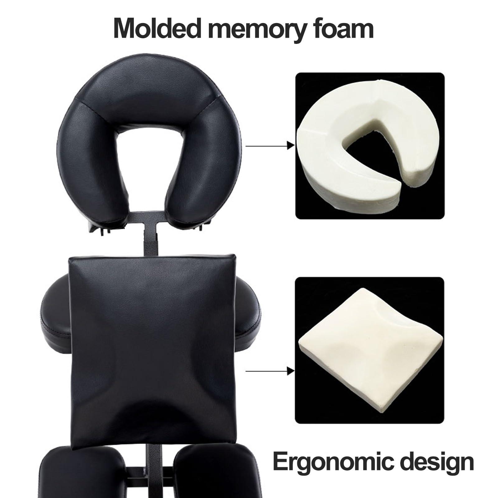 TRUNXUCL TRUNXUCL Portable Tattoo Chair, Folding Tattoo Armrest Stand, Adjustable Spa Salon Folding Massage Chair with Face Cradle for Beauty Massage, Tattoo(Brown)