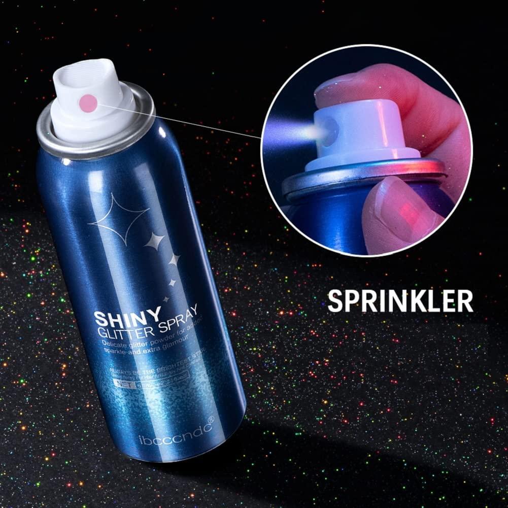 WenFeng Body Glitter Spray,Glitter Spray for Hair and Body,Glitter Hair Spray for Clothes,Long-Lasting Body Shimmer Spray Suitable for Stage,Festival Rave and Makeup Prom-60ML