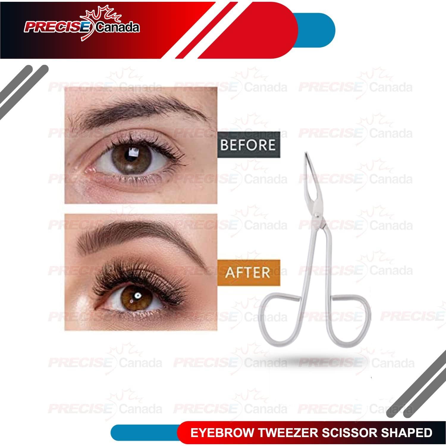 PRECISE CANADA Precise Canada: Scissor Handle Tweezers Stainless Steel Shape Tool Eyebrow Nose Hair Clip Tweezer Remover for Lady Women