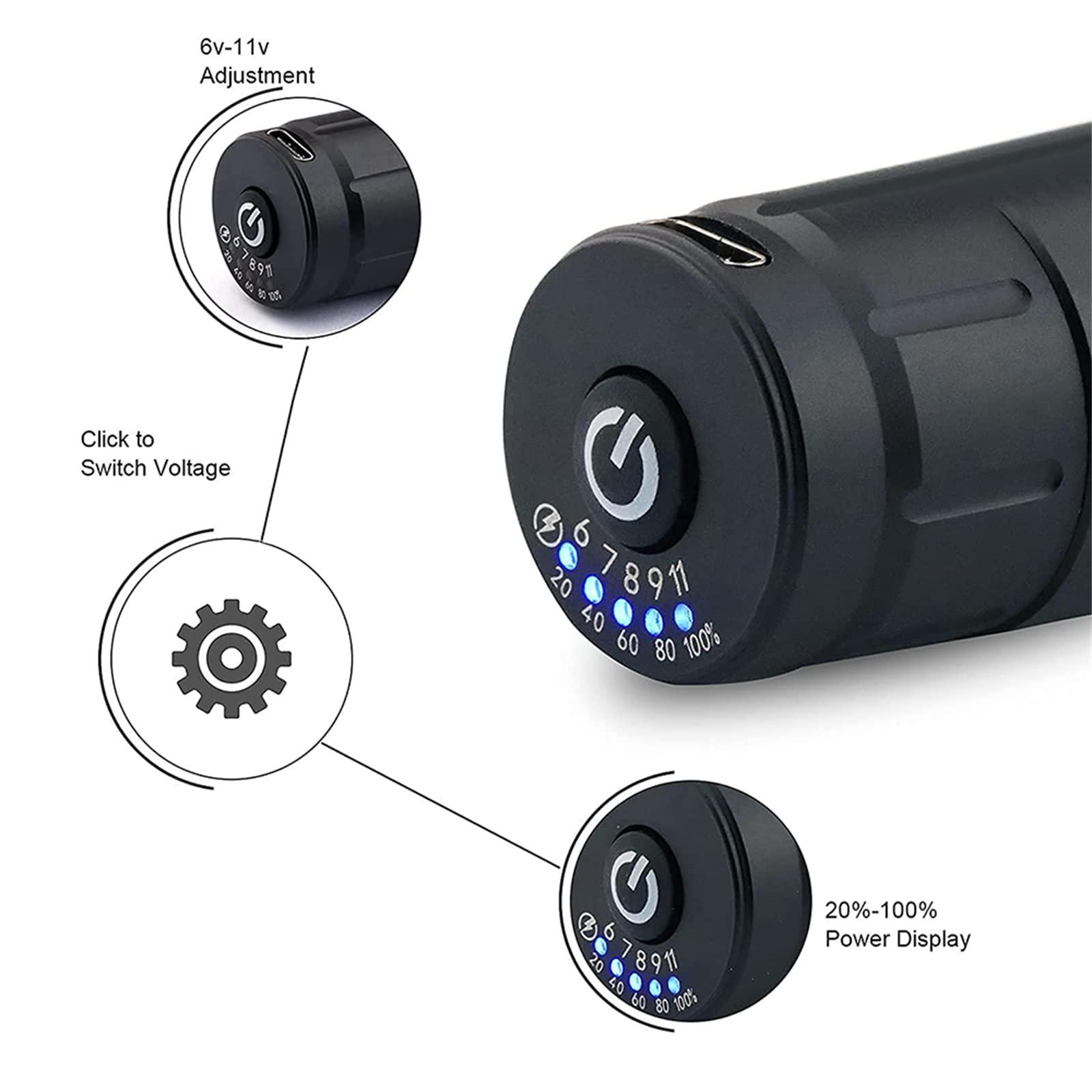 MAXSMLZT Tattoo Machine Kit Cordless Tattoo Power Supply RCA Interface Rotary Tattoo Pen Kit For Body Art Permanent Makeup Pen Machine Tattoo Supply Eyebrow Tattoo,D