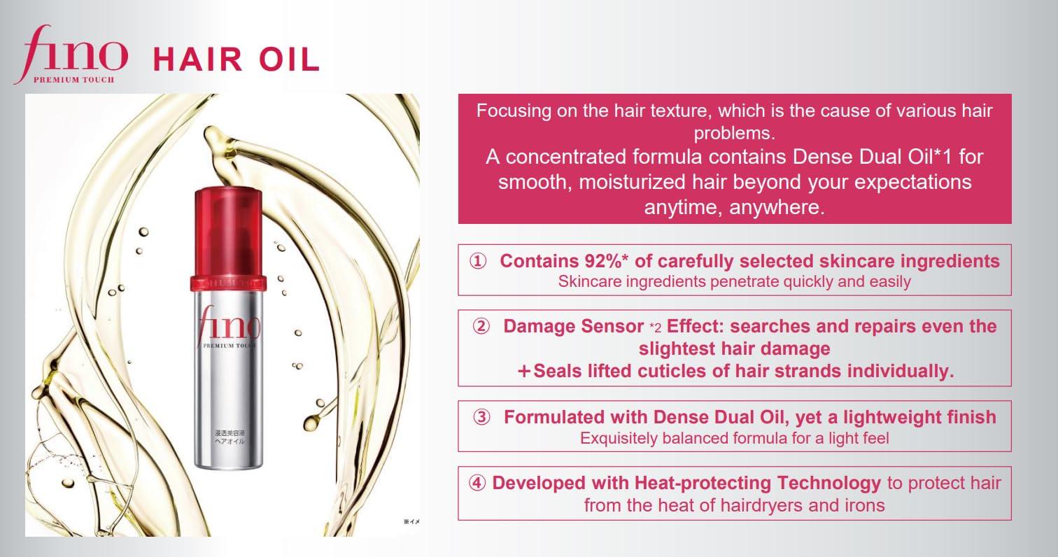 Generic Premium Touch Penetrating Essence Hair Oil, 70ml, Made in Japan, Restore shine in with this hair oil infused with Vitamin E and squalane to repair damaged hair while replenishing moisture