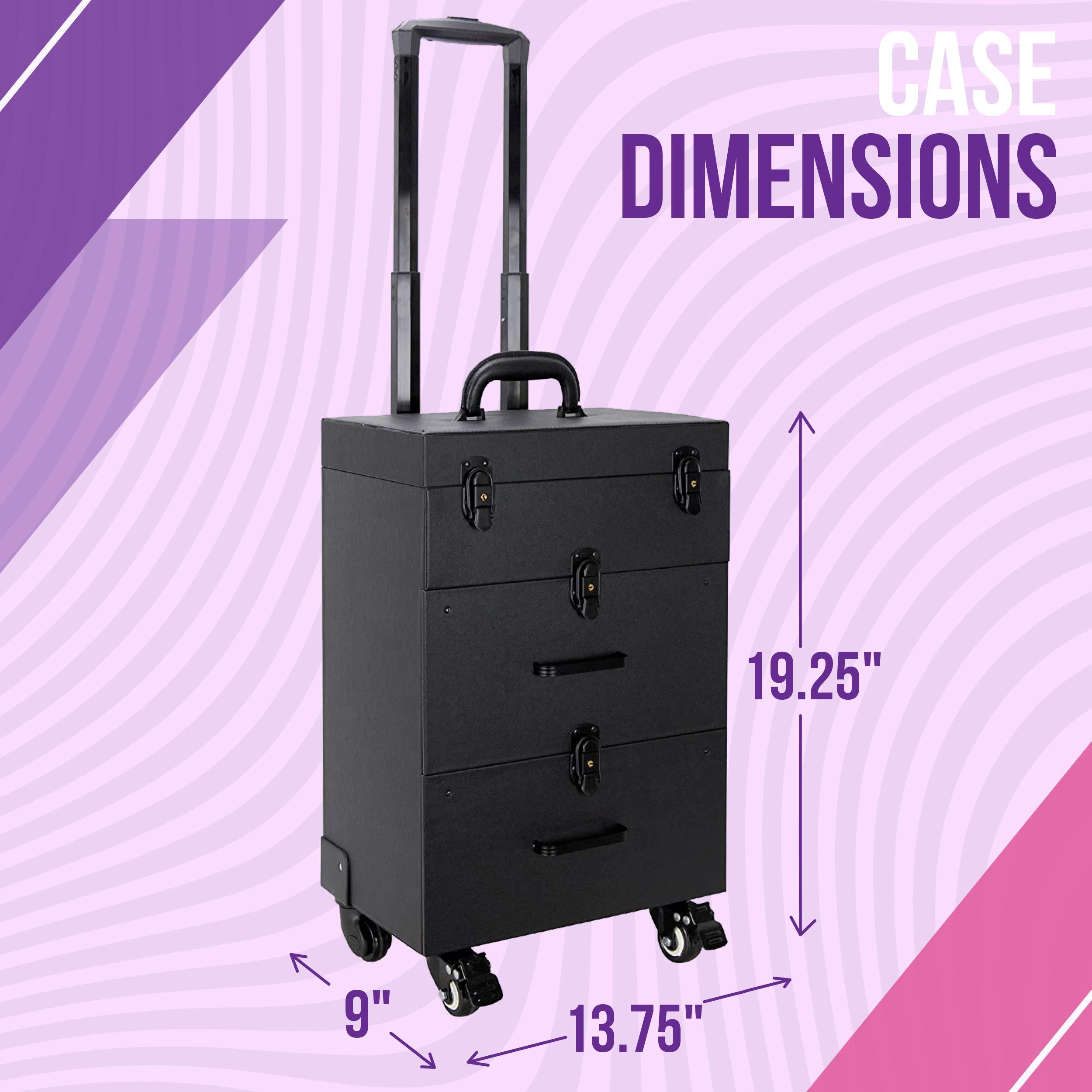 Sunrise Sunrise Nail Artist Case, Black, 13.75x9x19.25 Inch (Pack of 1)