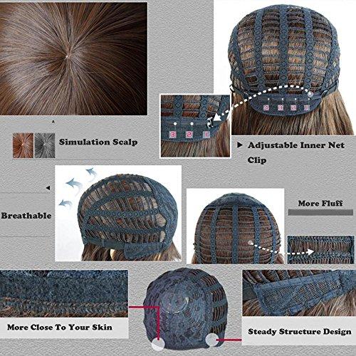 BERON BERON 26 Inches White Wig Long Wavy Wig with Bangs Synthetic Wig Long Wig White Wigs for Daily Party with Wig Cap