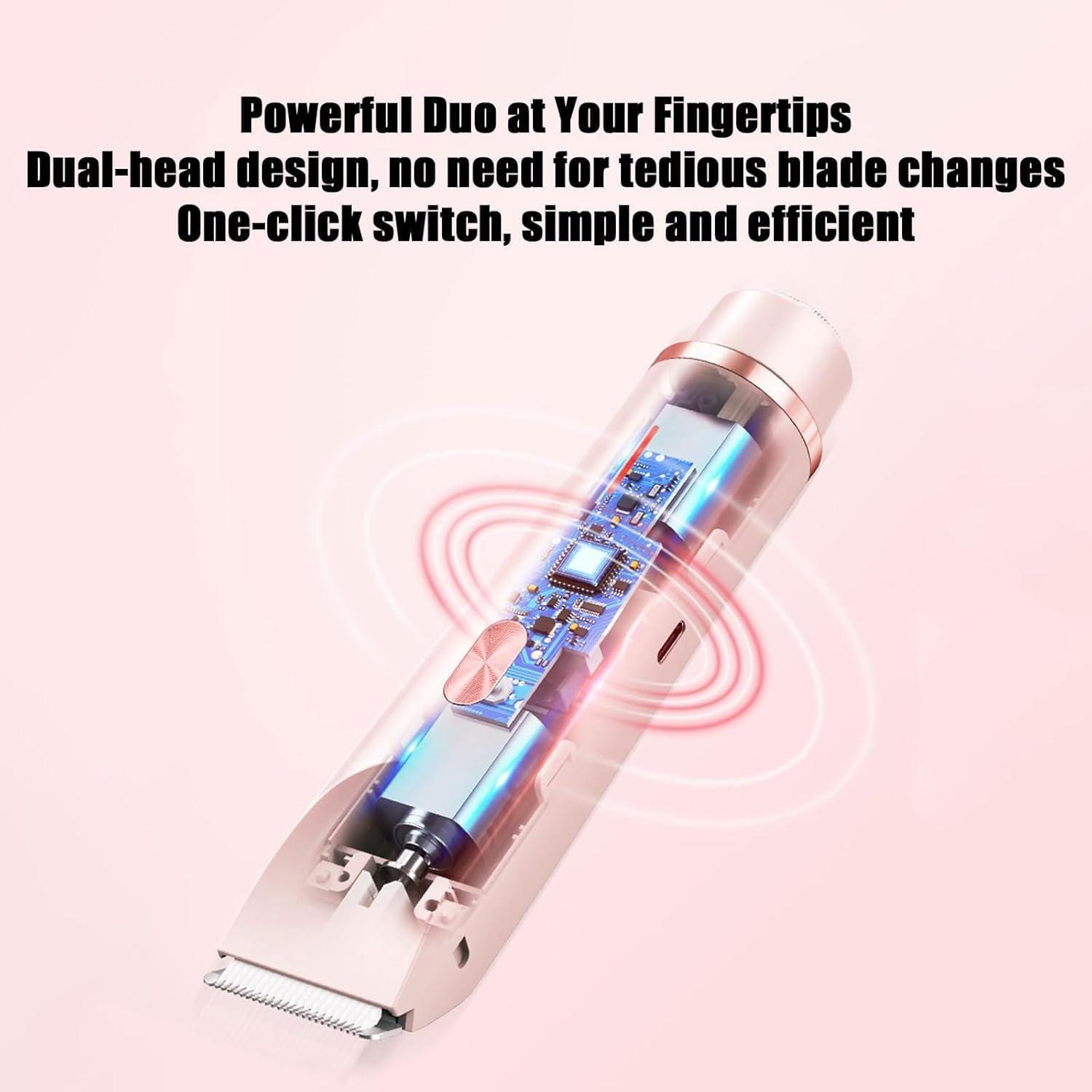 bokando Glow Aura Shaver, Glowshave Hair Remover, Glowshave - Electric Lady Razor, Waterproof Electric Bikini Trimmer for Women, Wet and Dry, for Leg Arm Underarm (2Pcs)