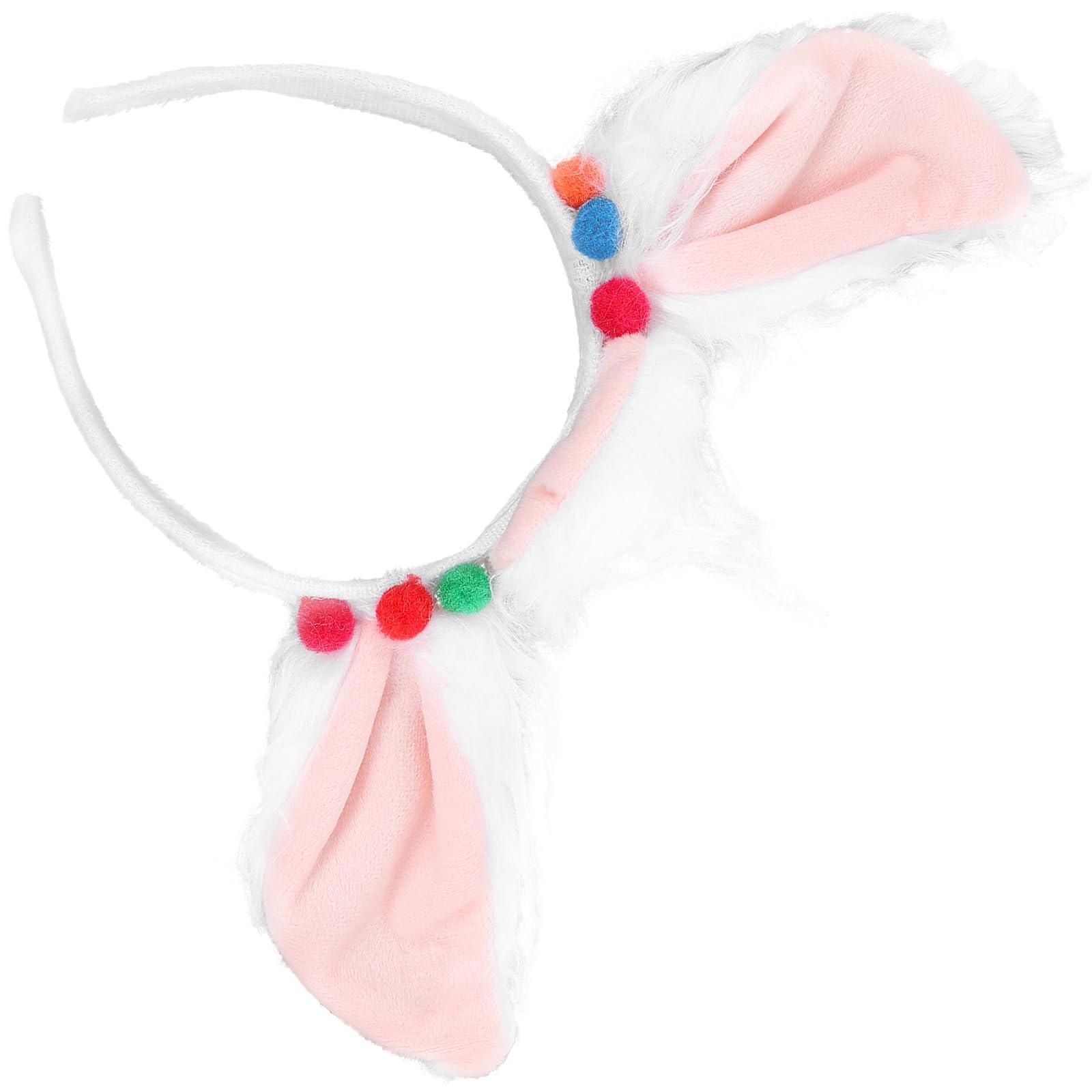 LOGOFUN LOGOFUN 2pcs Alpaca Ears Headband Alpaca Ears Hairband Animal Ears Headpieces Cosplay Party Headdress for Festival Party Hair Accessories