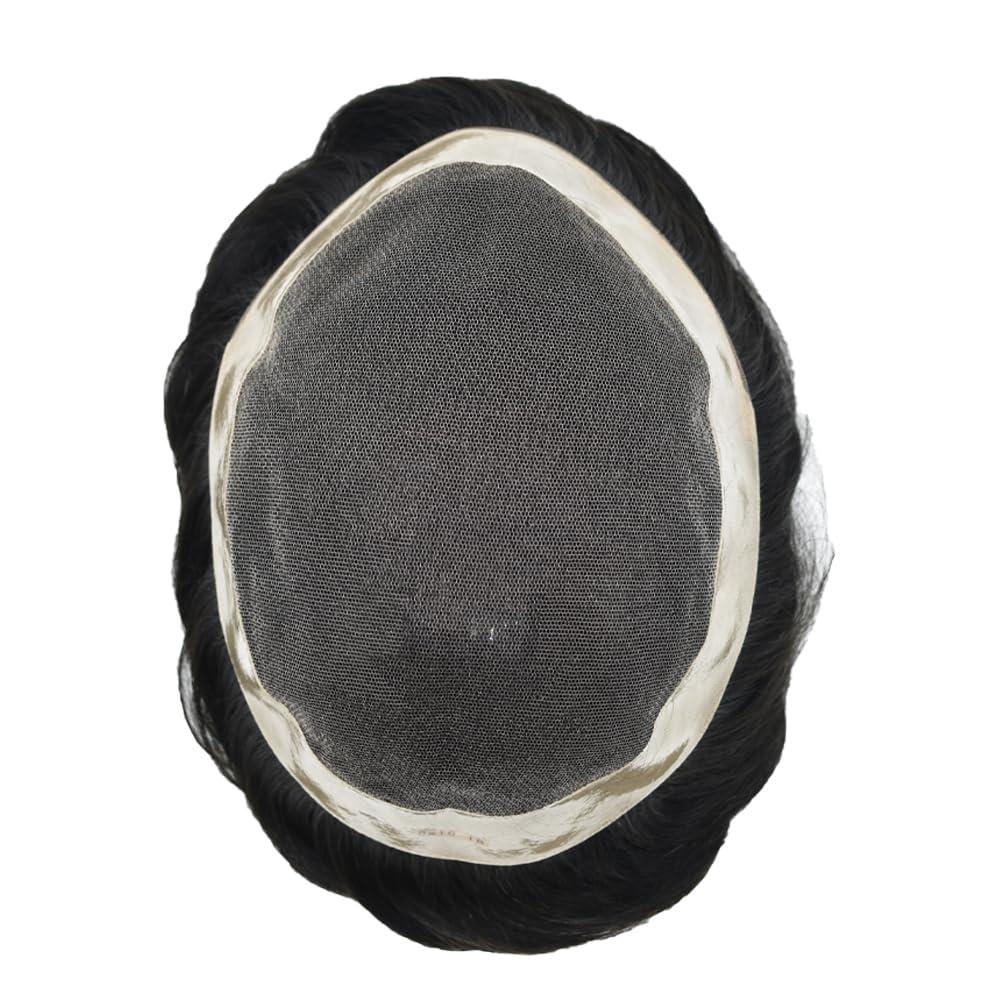 Hair Wonders Hair Wonders Toupee For Men Real Human Hair Replacement System For Men Soft Swiss Lace Mens Toupee Hairpiece For Men NPU Around Male Hair Prosthesis 7x9 Medium light density 20# LIGHT ASH BLONDE