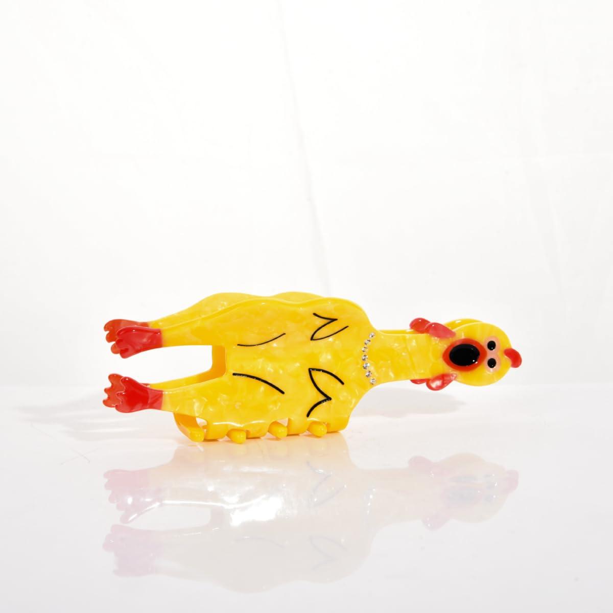 EoneDecor Generic Yellow Chicken Hair Clip,Small Claw Clip for Women,Acetate Hair Clip,Small Hair Clip, 1 Count (Pack of 1)