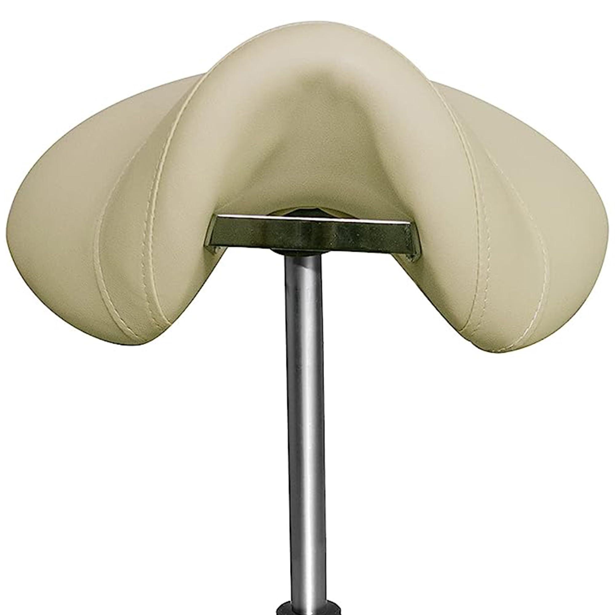 Chromium Chromium Professional Saddle Cutting Stool [7008] by PureSana, High Density Foam, Premium Vinyl Material, Adjustable Height and Rotates 360 Degrees, Salon Quality for Beauty Professionals (Tan)