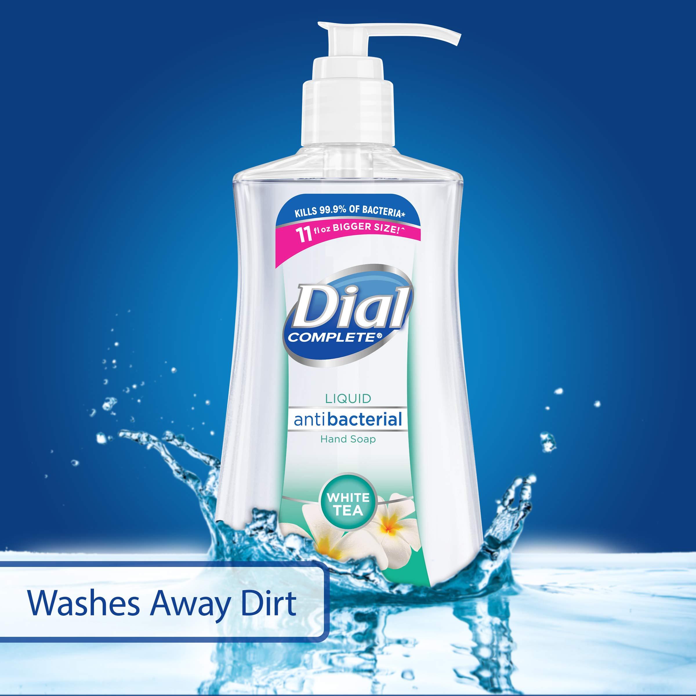 Dial Dial Antibacterial Liquid Hand Soap, White Tea, 11 fl oz (Pack of 4) & Antibacterial Liquid Hand Soap, Gold, 11 fl oz (Pack of 4)
