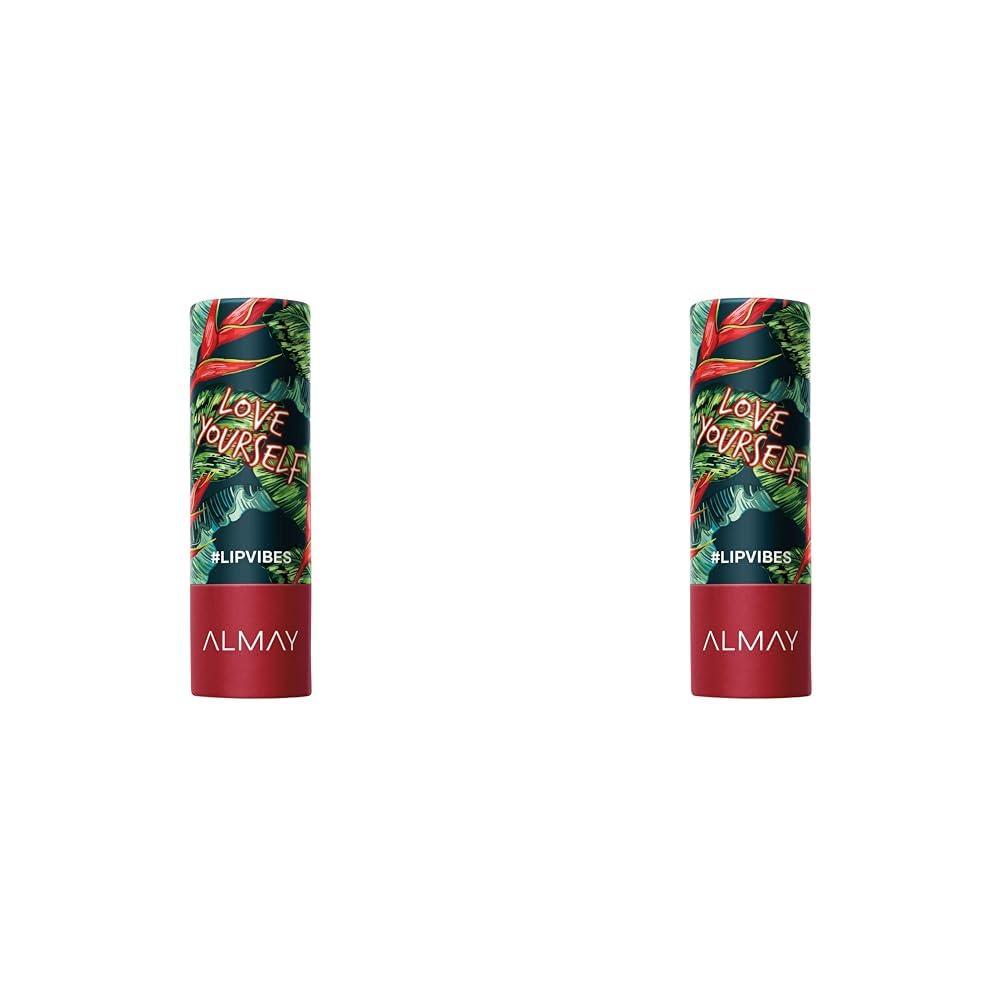 Almay Almay Lip Vibes Lipstick with Vitamin E Oil & Shea Butter, Matte Cream Finish, Hypoallergenic, Love Yourself, 0.14 Oz (Pack of 2)