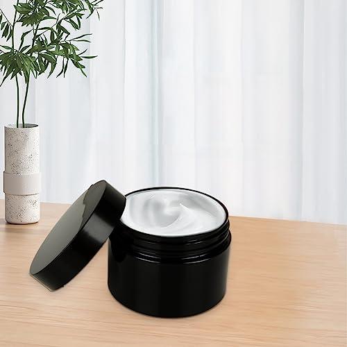 Acrux7 Acrux7 40 Pack 4 oz Black Plastic Jars, Small Round Cosmetic Cream Jars with Lids & Labels, Refillable Plastic Cream Container 120 ml Leak Proof Travel Jars for Creams, Lotion, Body Butter, Body Scrub