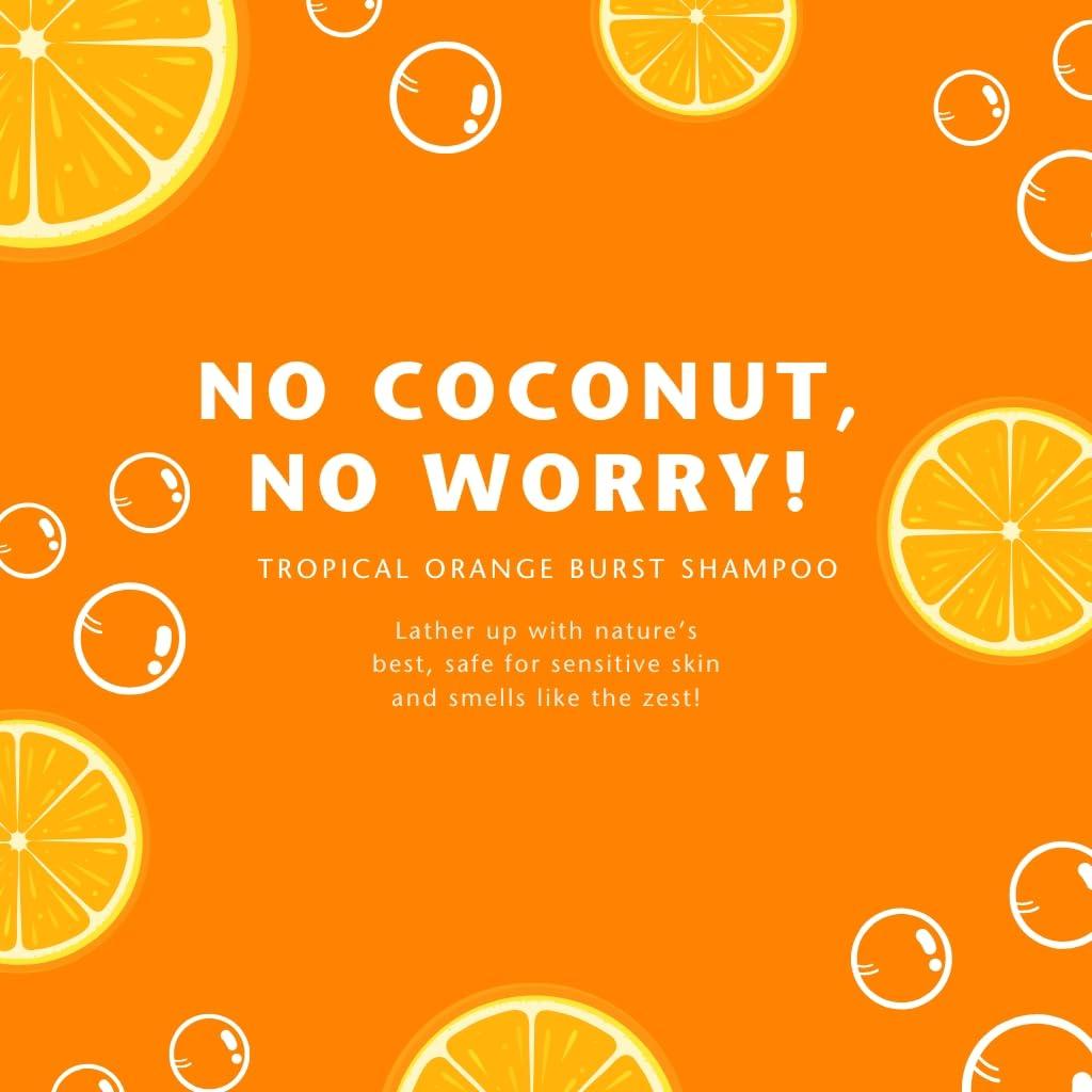 Clean Kids Naturally Clean Kids Naturally Tropical Orange Burst Shampoo, All-Natural, Gluten-free, Vegan, and Cruelty-free, Paraben-free, 16 oz, EWG Verified (1 Bottle)