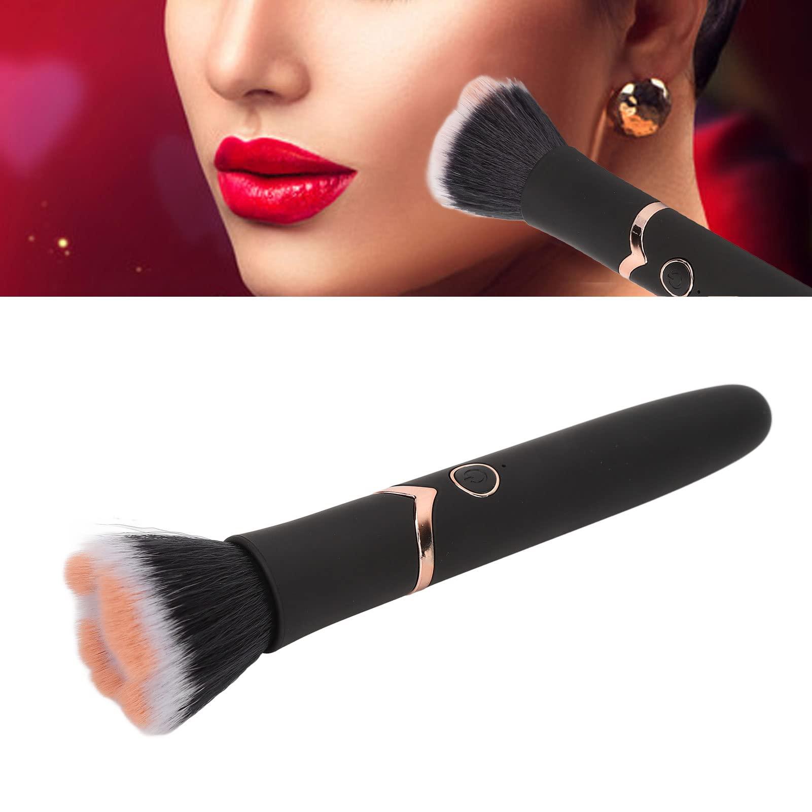 ZJchao ZJchao Electric Makeup Brush, 10 Gears Vibration Electric Blush Loose Powder Brushes Kabuki Brush Makeup Brush Vibrating Makeup Brush Makeup Brushes with Waterproof for Home Travel Use
