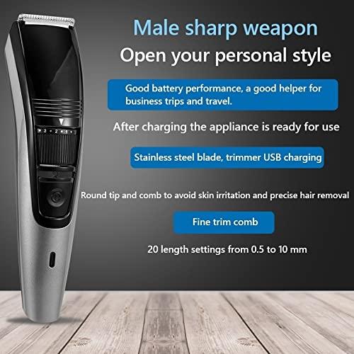 QFFA Professional Hair Clippers for Men, Men's Beard Trimmer Grooming 0.5-10mm Adjustable Hair Trimer Professional Mustache Stubble Hair Cutting Machine Rechargeable