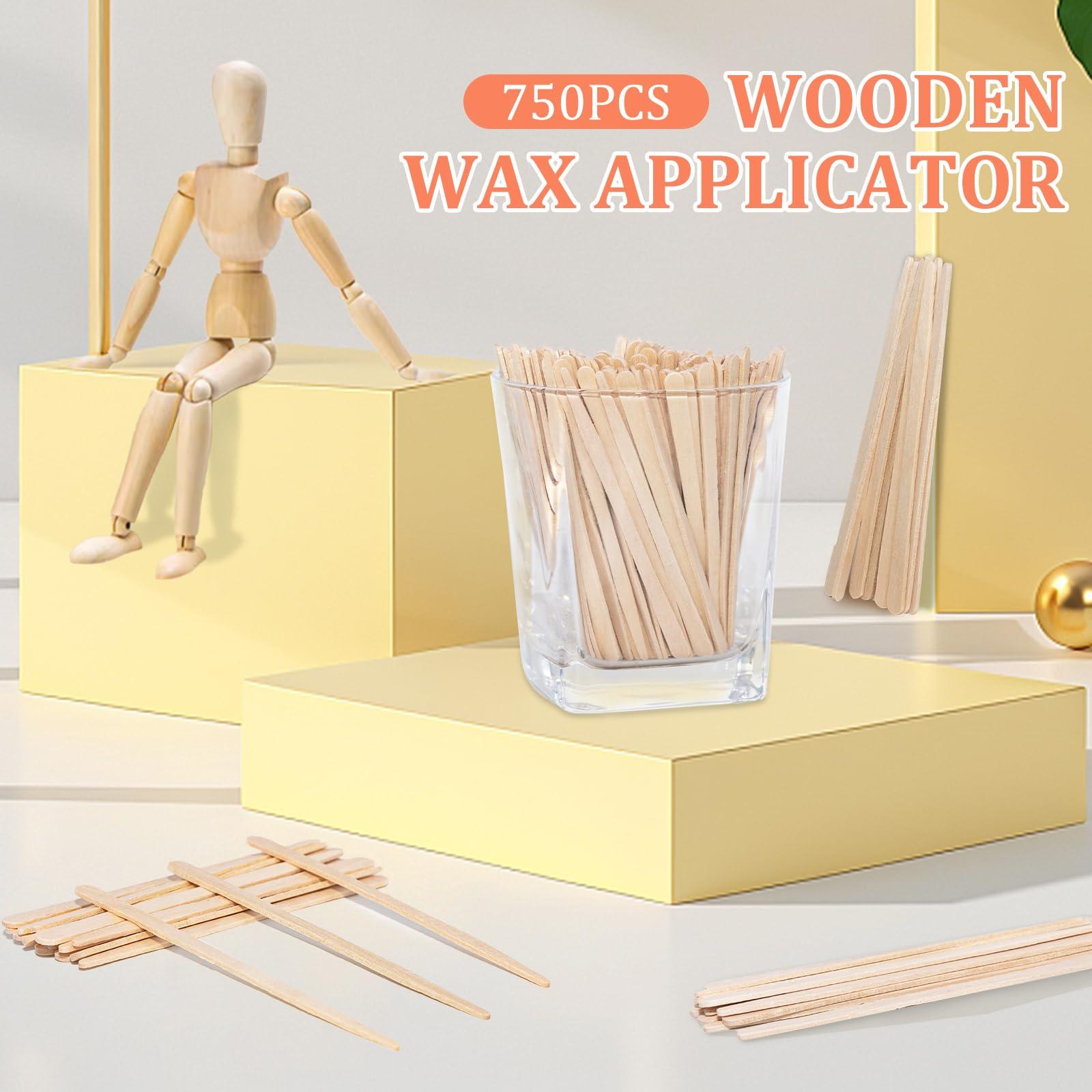Aucpod 750Pcs Wooden Wax Sticks Eyebrow Lip Nose Waxing Sticks Small Wax Applicator Sticks Spatulas Applicator for Hair Removal and Smooth Skin Spa and Home Usage (750PCS)