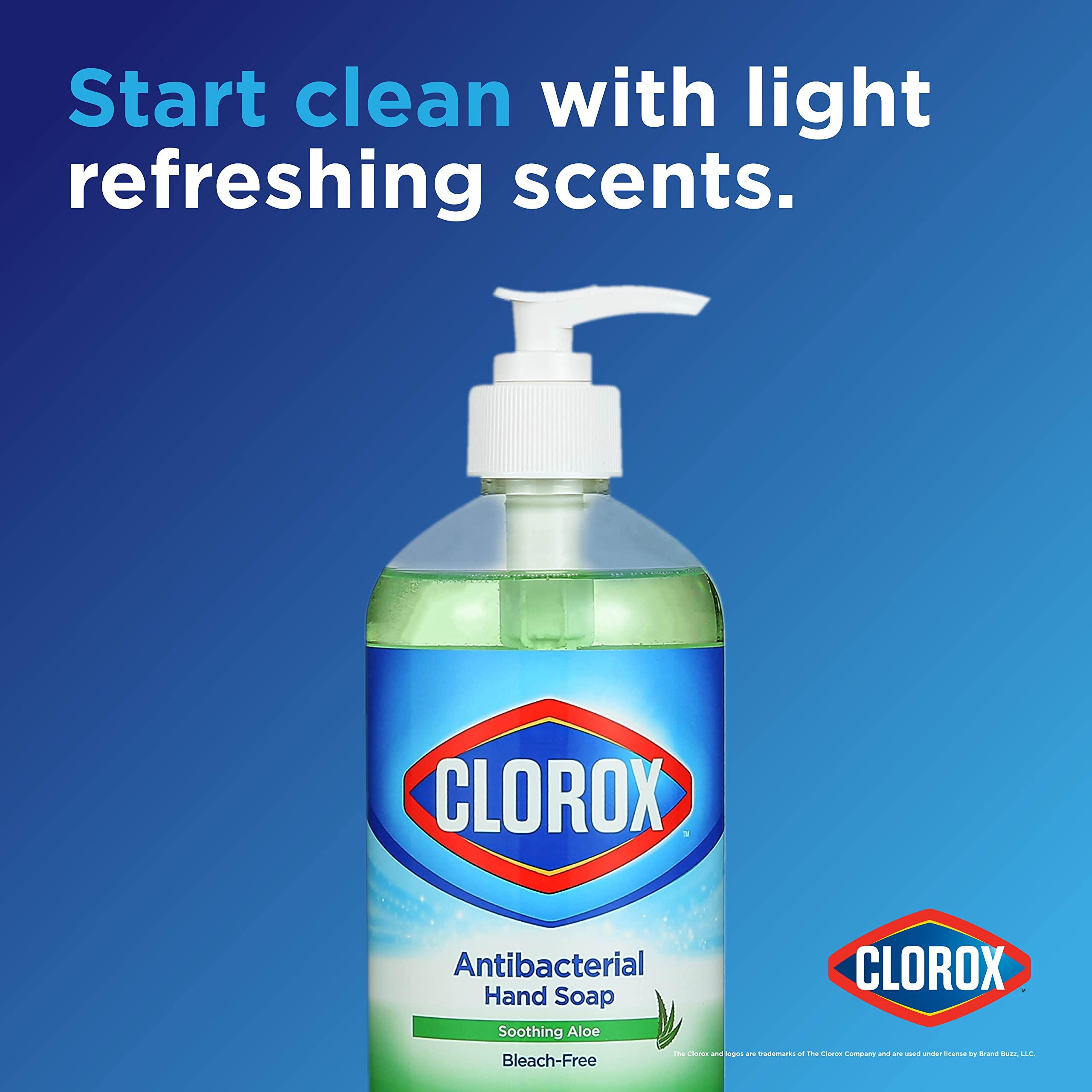 Clorox Clorox Liquid Hand Soap Pump - 16 oz Soothing Aloe Antibacterial Hand Soap - Liquid Hand Soap Eliminates Dirt, Soft on Hands Tough on Dirt - Clorox Hand Soap, Bathroom Hand Soap, Kitchen Soap
