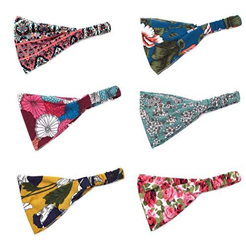 Bohend Bohend Boho Headband Wide Flower Boho Bandeau Headwear Travel Stretchy Cotton Elastic Yoga Athletic Hair Accessories for Women and Girls (B)