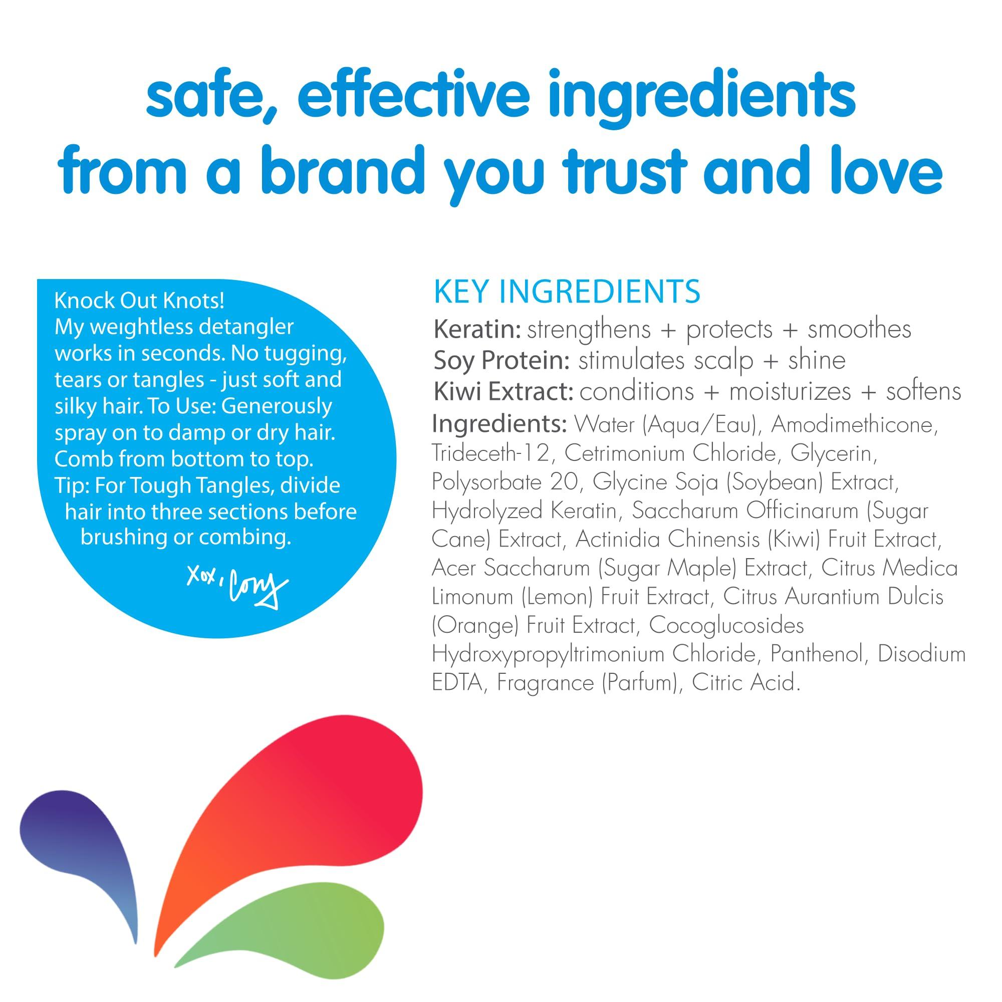 SO COZY SoCozy 2-in-1 Detangler & Leave In Conditioner Spray (8 Fl Oz, Pack Of 2) Hair Detangler Spray for Kids, Leave In Hair Conditioner & Detangling Spray with Keratin, Soy Protein & Kiwi Extract