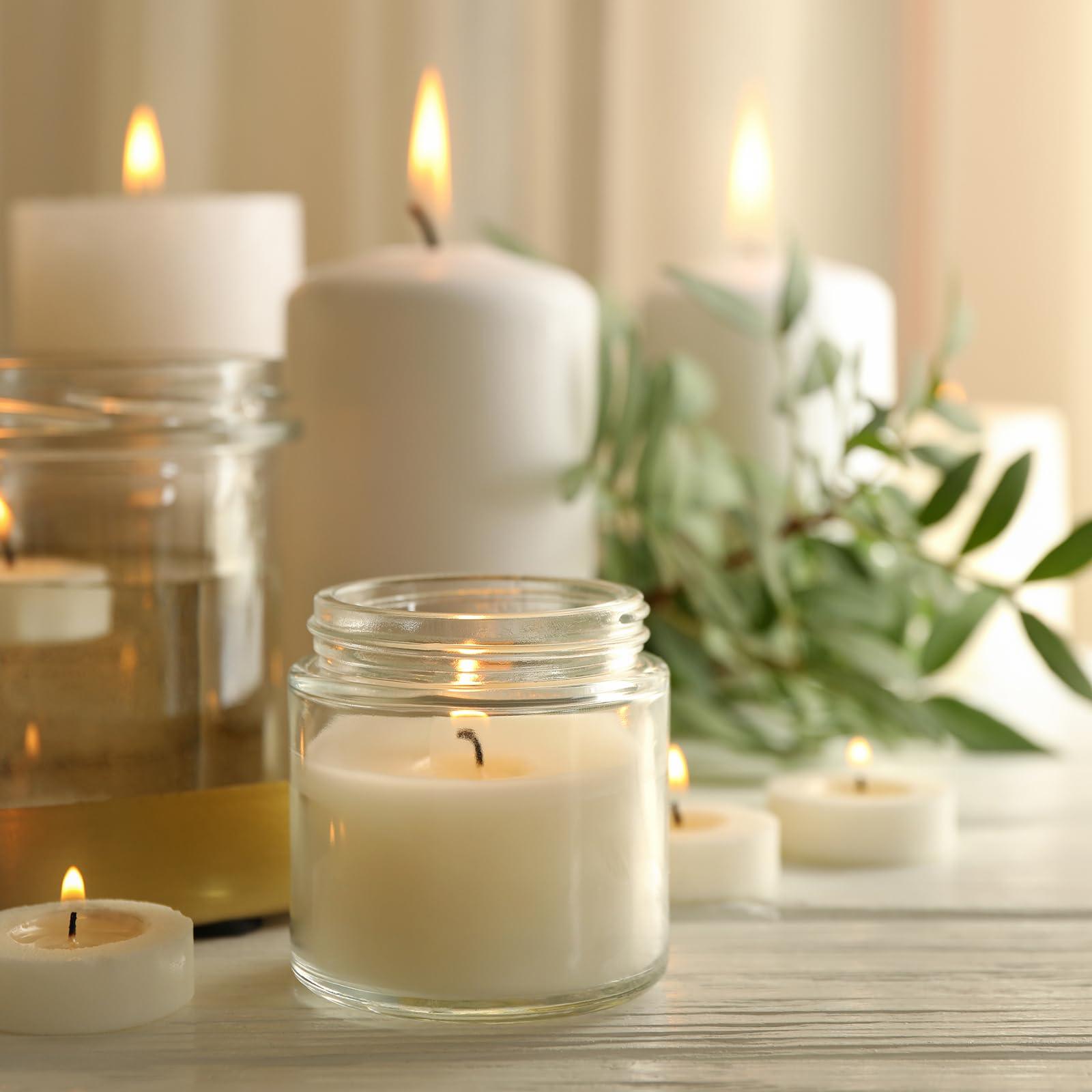 KEYWING KEYWING 4oz Small Glass Jars, 24 Pack Round Clear Glass Jars with Black Lid Empty Cosmetic Containers with Inner Liners for Lotions, Powders, Cream and Ointments