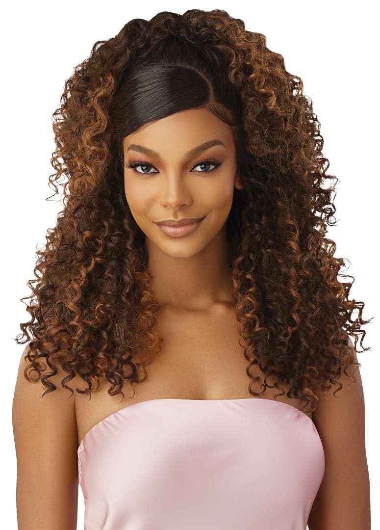 Outre Outre Airtied 100% Fully Hand-Tied Wig - Human Hair Blend - Dominican Curly 22\" (2)