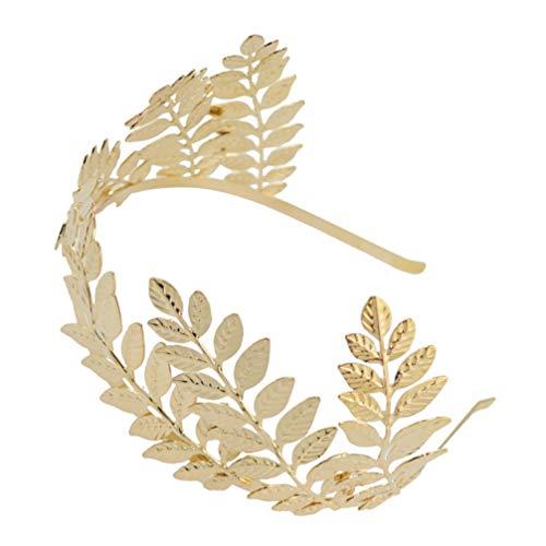 Beaupretty Goddess Leaf Headband Leaves Crown Tiara Greek Goddess Headband Wedding Headpiece for Women Girls (Golden)